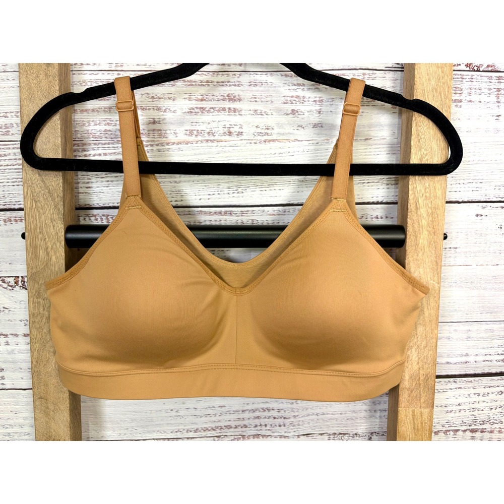 Old Navy Active Go-Dry Sports Bra Tan Neutral Adjustable Straps Womens Size L